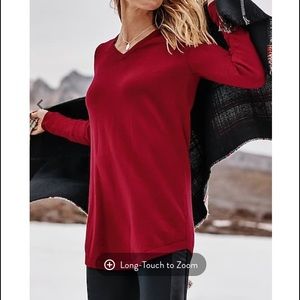 J Jill red tunic sweater, NWT, size M